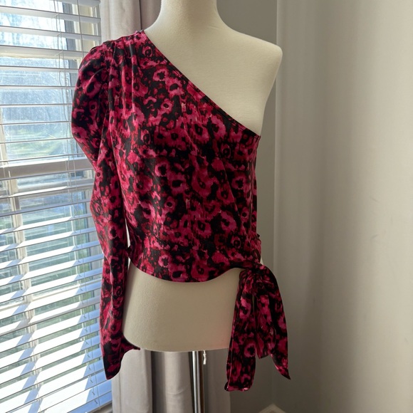 Leith Chic One-Shoulder Pink Top Small S - Picture 6 of 6